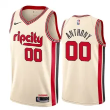 NBA Portland Trail Blazers Beige #00 ANTHONY Jersey High Quality Name and Number Print