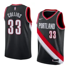 NBA Portland Trail Blazers Black #33 COLLINS Jersey High Quality Name and Number Print