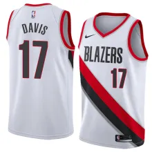 NBA Portland Trail Blazers White #17 DAVIS Jersey High Quality Name and Number Print