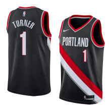 NBA Portland Trail Blazers Black #1 TURNER Jersey High Quality Name and Number Print