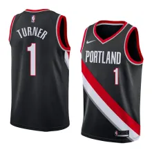NBA Portland Trail Blazers Black #1 TURNER Jersey High Quality Name and Number Print
