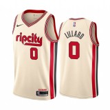 NBA Portland Trail Blazers Beige #0 LILLARD Jersey High Quality Name and Number Print
