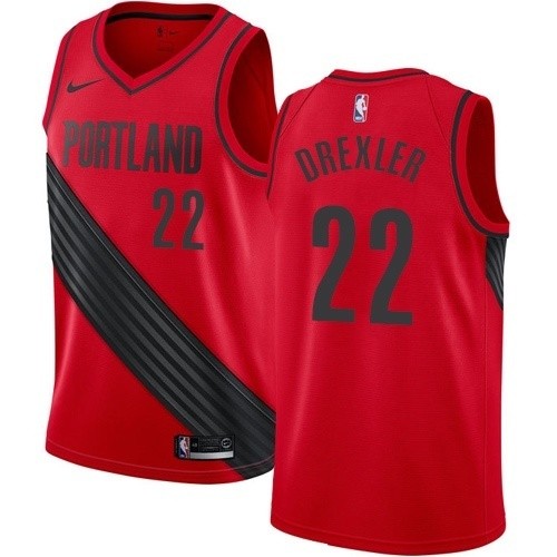 NBA Portland Trail Blazers Red #22 DREXLER Jersey High Quality Name and Number Print