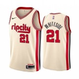 NBA Portland Trail Blazers Beige #21 WHITESIDE Jersey High Quality Name and Number Print