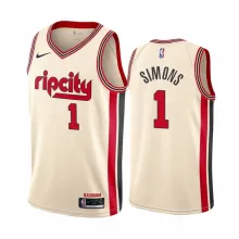 NBA Portland Trail Blazers Beige #1 SIMONS Jersey High Quality Name and Number Print