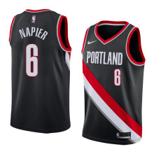 NBA Portland Trail Blazers Black #6 NAPIER Jersey High Quality Name and Number Print