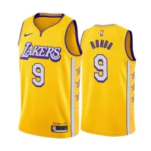 NBA Los Angeles Lakers 19-20 New Yellow #9 RONDO Jersey High Quality Name and Number Print