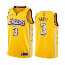 NBA Los Angeles Lakers 19-20 New Yellow #3 DAVIS Jersey High Quality Name and Number Print