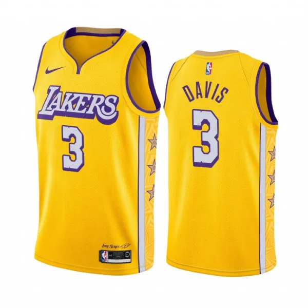 NBA Los Angeles Lakers 19-20 New Yellow #3 DAVIS Jersey High Quality Name and Number Print