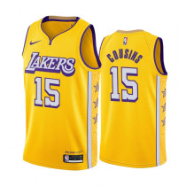 NBA Los Angeles Lakers 19-20 New Yellow #15 COUSINS Jersey High Quality Name and Number Print