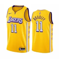 NBA Los Angeles Lakers 19-20 New Yellow #11 BRADLEY Jersey High Quality Name and Number Print