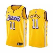 NBA Los Angeles Lakers 19-20 New Yellow #11 BRADLEY Jersey High Quality Name and Number Print