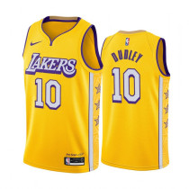 NBA Los Angeles Lakers 19-20 New Yellow #10 DUDLEY Jersey High Quality Name and Number Print
