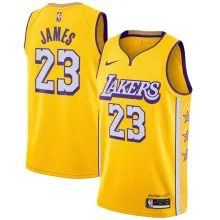 NBA Los Angeles Lakers 19-20 New Yellow #23 JAMES Jersey High Quality Name and Number Print