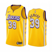 NBA Los Angeles Lakers 19-20 New Yellow #39 HOWARD Jersey High Quality Name and Number Print