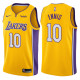 NBA Men Los Angeles Lakers #10 ENNIS Yellow V-neck Jersey Quality Name and Number Print