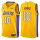 NBA Men Los Angeles Lakers #10 ENNIS Yellow V-neck Jersey Quality Name and Number Print
