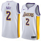 NBA Men Los Angeles Lakers #2 BALL White V-neck Jersey High Quality Name and Number Print