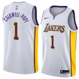 NBA Men Los Angeles Lakers #1 CALD WELL-POPE White V-neck Jersey High Quality Name and Number Print