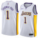 NBA Men Los Angeles Lakers #1 CALD WELL-POPE White V-neck Jersey High Quality Name and Number Print