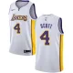 NBA Men Los Angeles Lakers #4 SCOTT White V-neck Jersey High Quality Name and Number Print