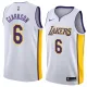 NBA Men Los Angeles Lakers #6 CLARKSON White V-neck Jersey High Quality Name and Number Print