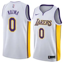 NBA Men Los Angeles Lakers #0 KUZMA White V-neck Jersey High Quality Name and Number Print