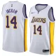 NBA Men Los Angeles Lakers #14 INGRAM White V-neck Jersey High Quality Name and Number Print