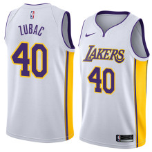 NBA Men Los Angeles Lakers #40 ZUBAC White V-neck Jersey High Quality Name and Number Print