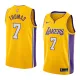 NBA Men Los Angeles Lakers #7 THOMAS Yellow V-neck Jersey High Quality Name and Number Print