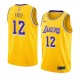 NBA Men Los Angeles Lakers Retro Yellow Round Neck #12 FRYE Jersey High Quality Name and Number Print