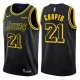 NBA Men Los Angeles Lakers Black #21 COOPER Round Neck Jersey High Quality Name and Number Print
