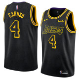 NBA Men Los Angeles Lakers Black #4 CARUSO Round Neck Jersey High Quality Name and Number Print