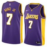 NBA Men Los Angeles Lakers Purple #7 NANCE JR. V-neck Jersey High Quality Name and Number Print