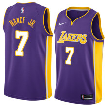 NBA Men Los Angeles Lakers Purple #7 NANCE JR. V-neck Jersey High Quality Name and Number Print