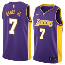 NBA Men Los Angeles Lakers Purple #7 NANCE JR. V-neck Jersey High Quality Name and Number Print