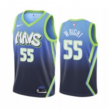 NBA Men Dallas Mavericks Gradient Blue #55 W RIGHT Jersey High Quality Name and Number Print