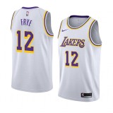 NBA Men Los Angeles Lakers #12 FRYE Retro White Round Neck Jersey High Quality Name and Number Print
