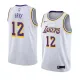 NBA Men Los Angeles Lakers #12 FRYE Retro White Round Neck Jersey High Quality Name and Number Print