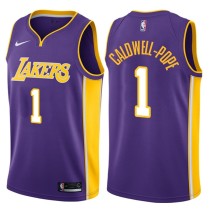 NBA Men Los Angeles Lakers Purple 1 CALD WELL-POPE V-neck Jersey High Quality Name and Number Print