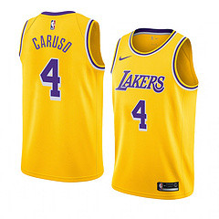 NBA Men Los Angeles Lakers Retro Yellow Round Neck #4 CARUSO Jersey High Quality Name and Number Print