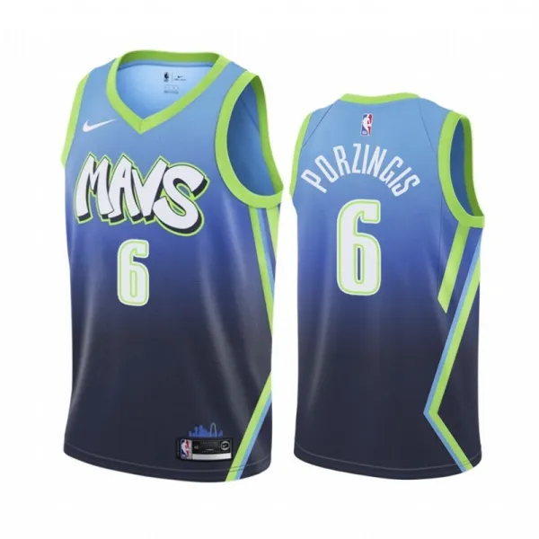NBA Men Dallas Mavericks Gradient Blue #6 PORZINGIS Jersey High Quality Name and Number Print
