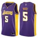 NBA Men Los Angeles Lakers Purple #5 HART V-neck Jersey High Quality Name and Number Print