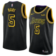 NBA Men Los Angeles Lakers Black #5 HART Round Neck Jersey High Quality Name and Number Print