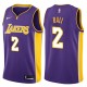 NBA Men Los Angeles Lakers Purple #2 BALL V-neck Jersey High Quality Name and Number Print