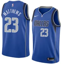 NBA Men Dallas Mavericks Blue #23 MATTHEWS Jersey High Quality Name and Number Print
