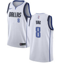 NBA Men Dallas Mavericks White #8 DING Jersey High Quality Name and Number Print
