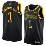 NBA Men Los Angeles Lakers Black #1 CALD WELL-POPE Round Neck Jersey High Quality Name and Number Print