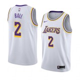 NBA Men Los Angeles Lakers #2 BALL Retro White Round Neck Jersey High Quality Name and Number Print