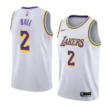 NBA Men Los Angeles Lakers #2 BALL Retro White Round Neck Jersey High Quality Name and Number Print